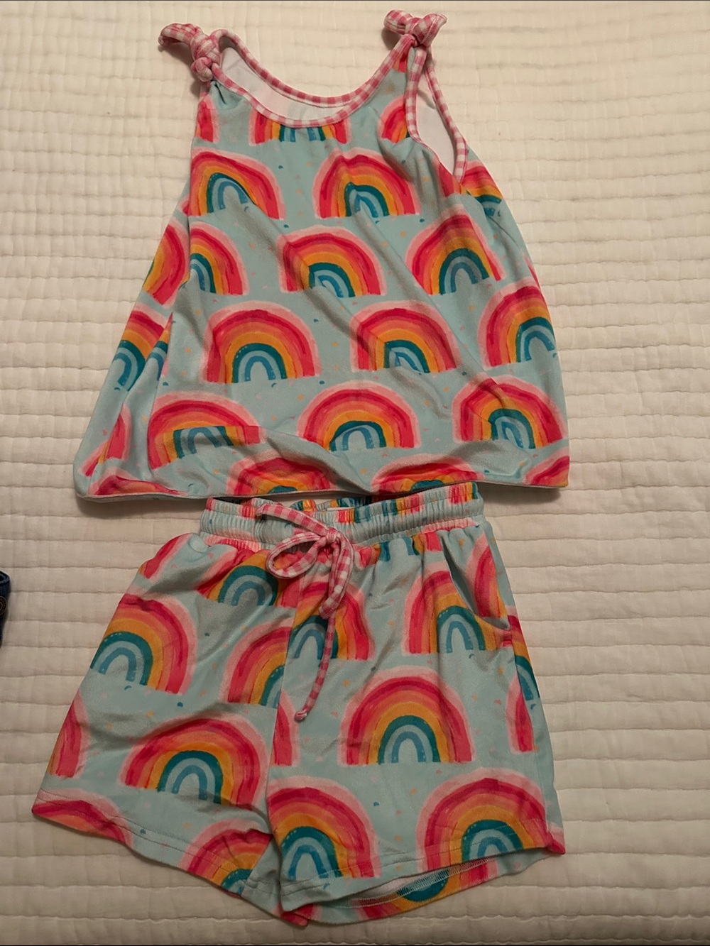 SweetHoney Kids Rainbow Print  Set - Light Blue, Pink, Yellow